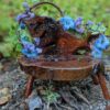 Floral Blue Fairy Bench with live edge handmade by Sprouted Dreams7