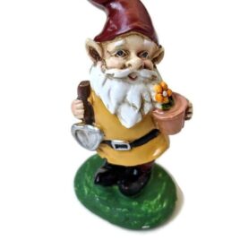 Yellow Gnome with Trowel and Flowerpot