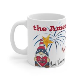 American Gnome Mug, Fourth of July Gnome Cup, Patriot Gnome Coffee Cup