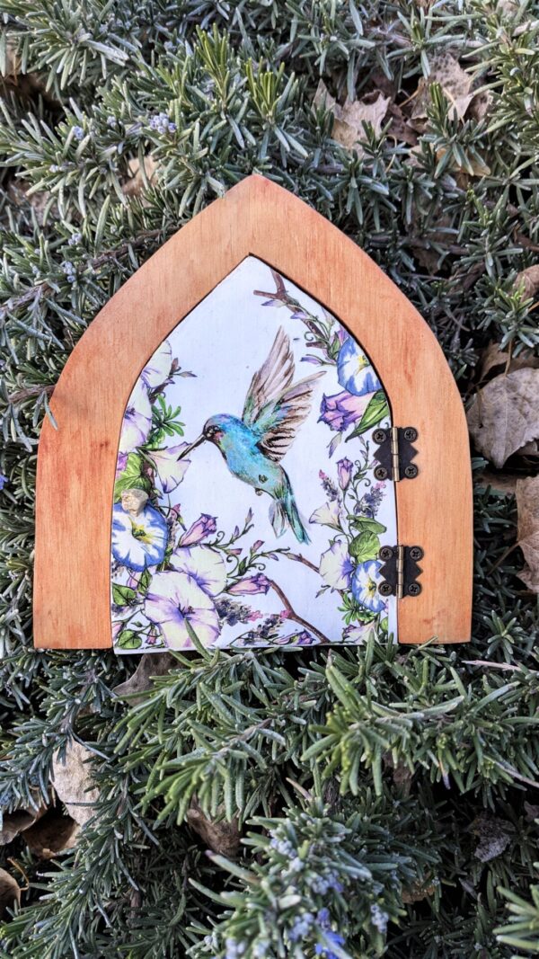 Hummingbird Spring Miniature Garden Door2